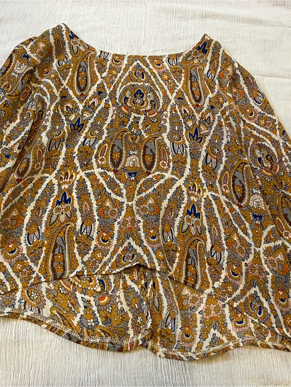 Boho Paisley Sheer top w open back
